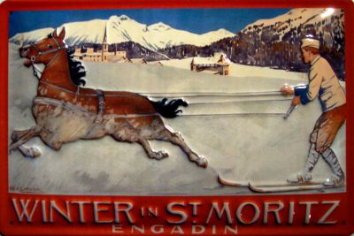 B708 St. Moritz Winter Engadin Blechschild 20 x 30 cm
